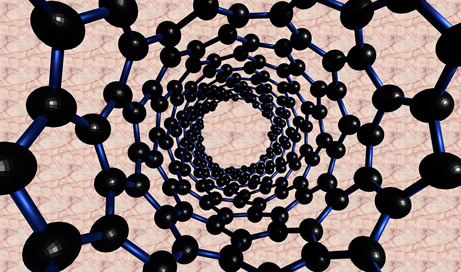 Representación de los nanotubos de carbono para la administración de antibióticos utilizados en la investigación.