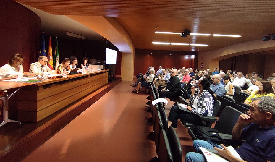 Subasta pública de inmuebles de la Junta celebrada en el Salón de Actos de Torretriana (archivo).