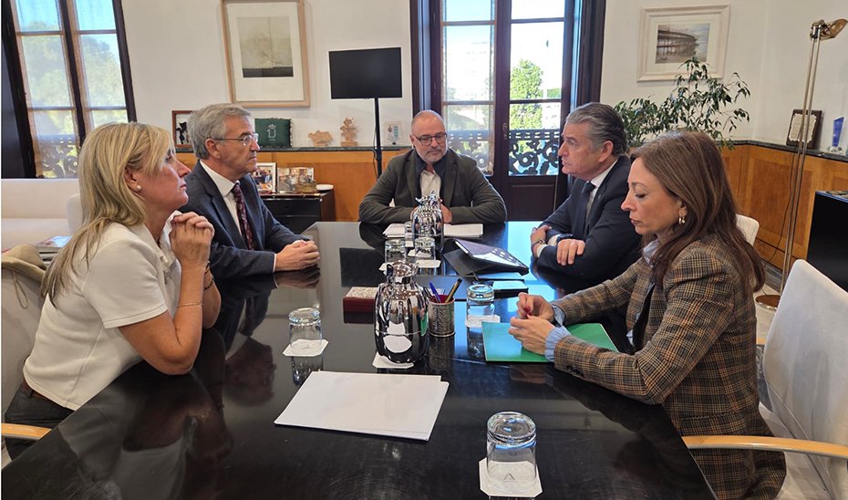 El consejero de Sanidad, Antonio Sanz, en un momento de la reunión mantenida para abordar los servicios del Hospital de Estepona.