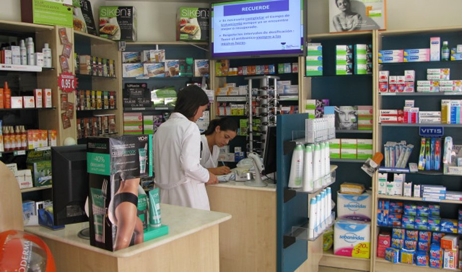 Vista de una farmacia.